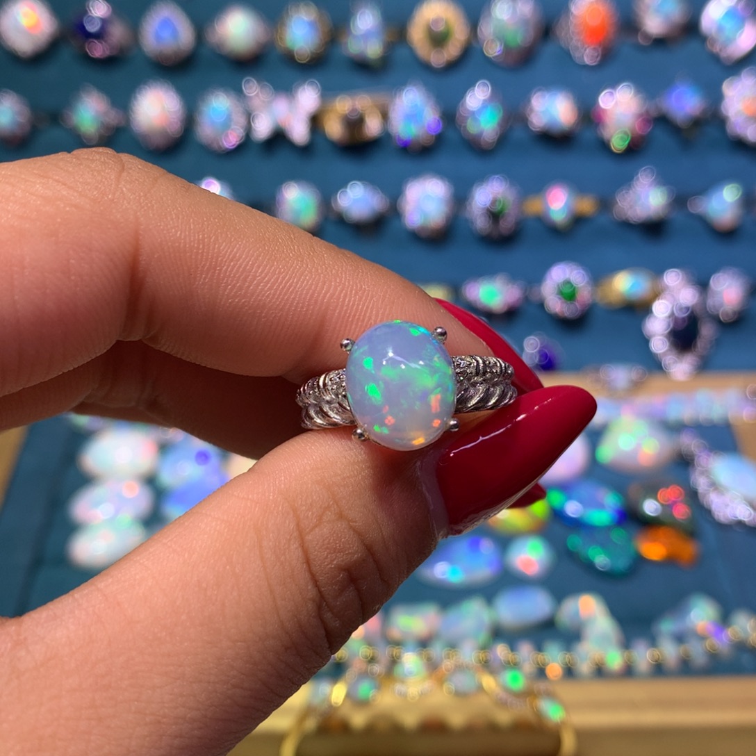 欧泊银S925镶嵌戒指款