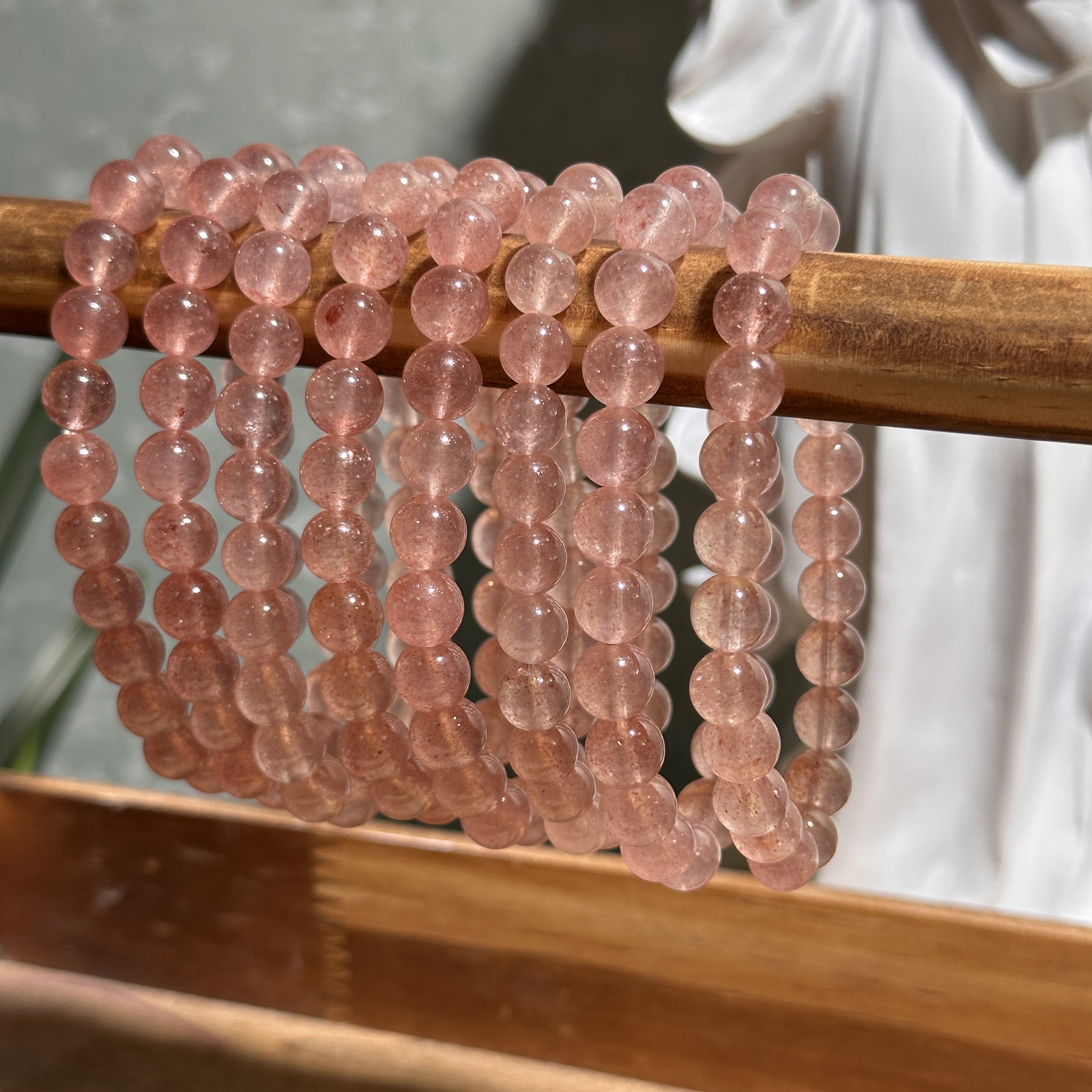 天然透水体草莓晶手串 多样性发其一 C83