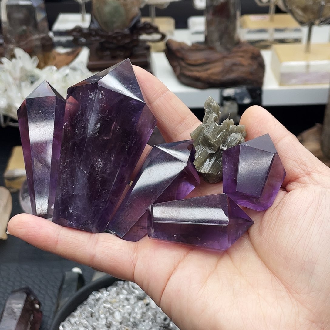 石材紫水晶权杖t388