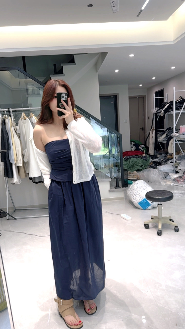 韩版无袖麻料套装