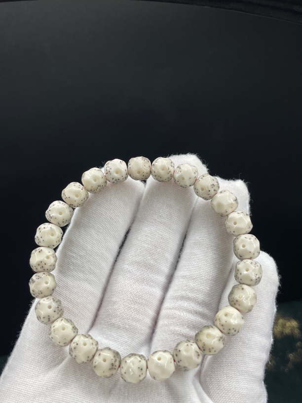 懿缘 S级金标款9改石玉料骨瓷白月朗星稀一物一图高端星月珠串