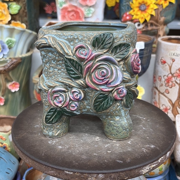 紫砂花盆粗陶材质多肉花盆发货两个