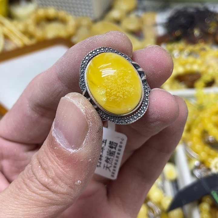 蜜蜡银S925镶嵌裸石