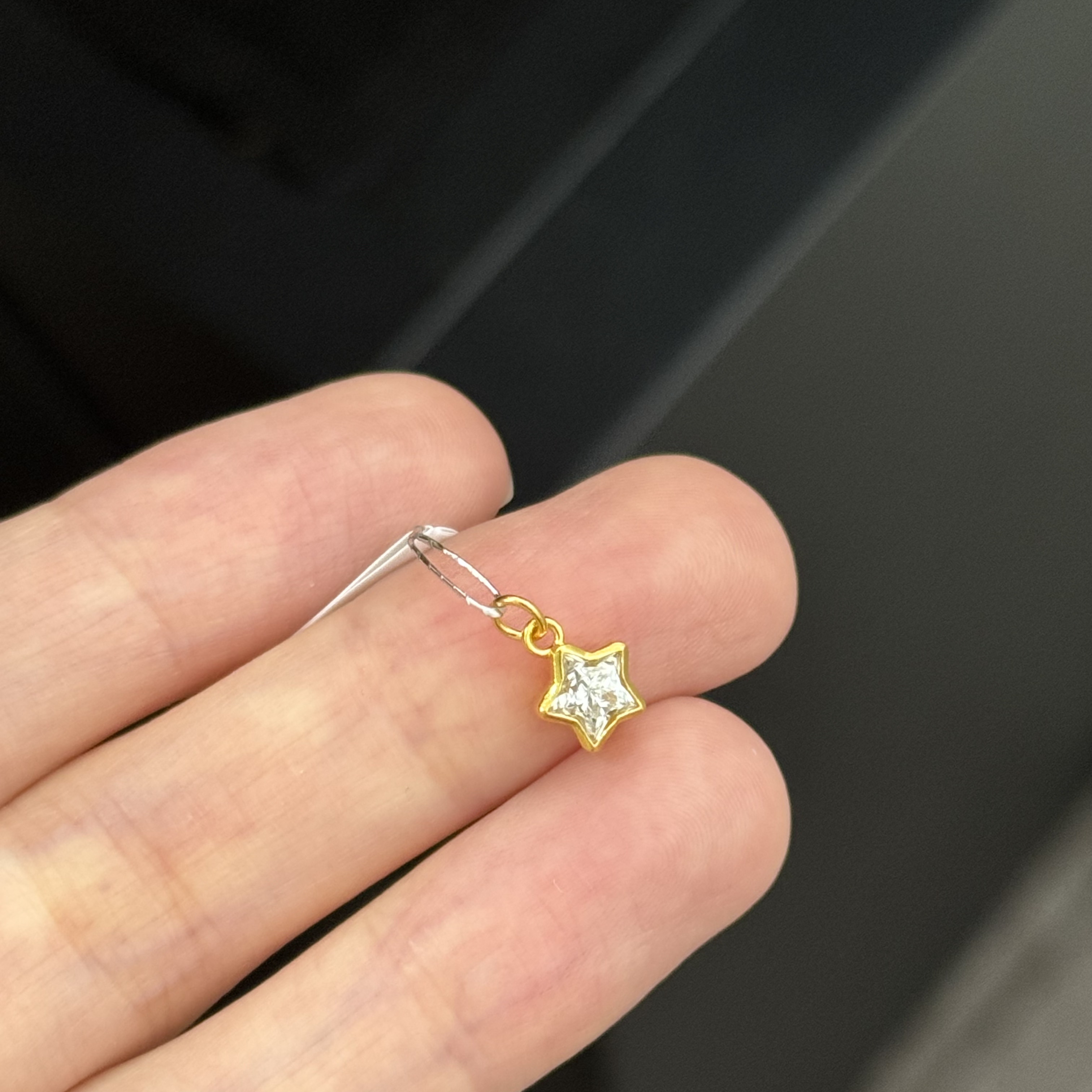 整钻星星吊坠 足金999