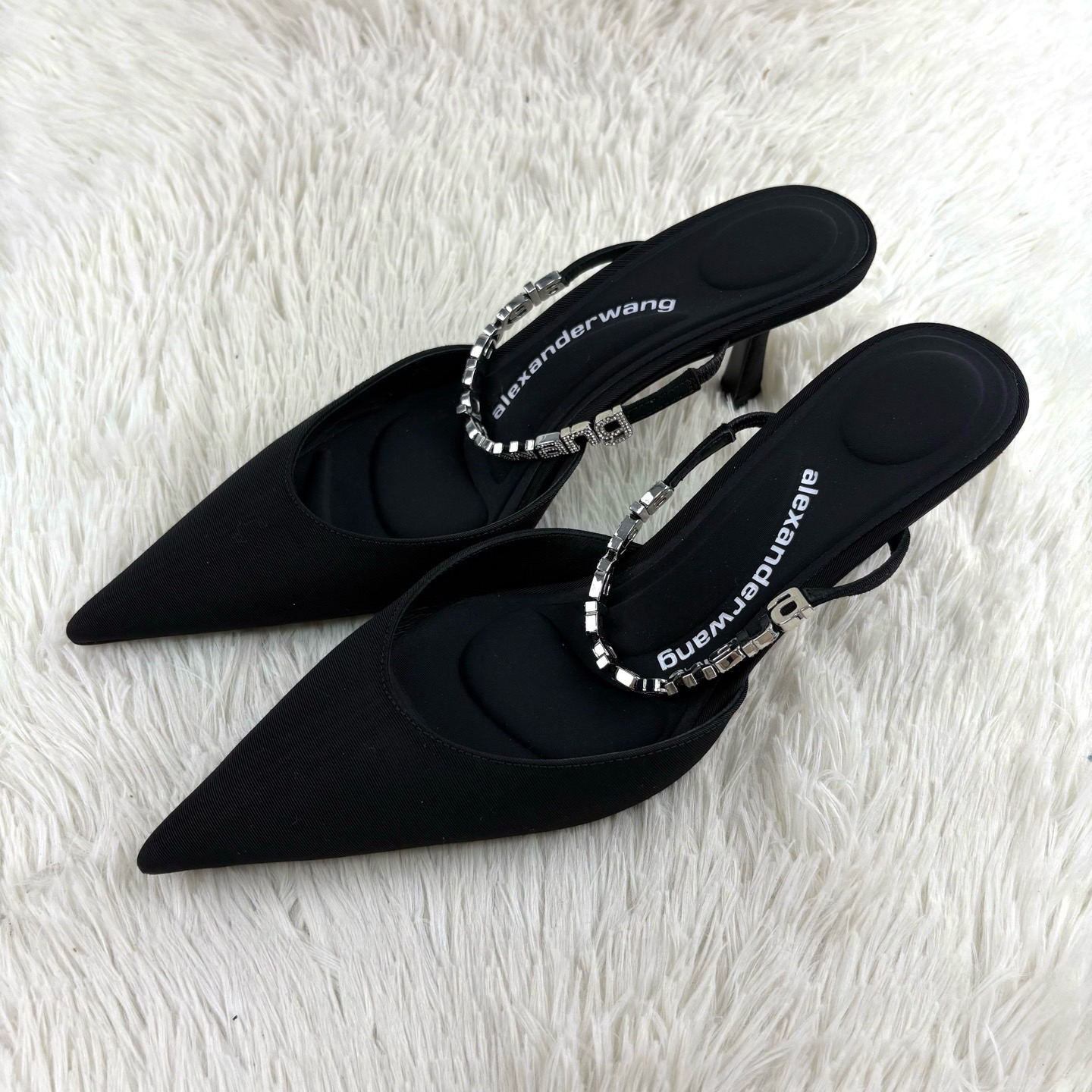 未使用 ALEXANDER WANG 黑色尖头高跟凉鞋37码原盒