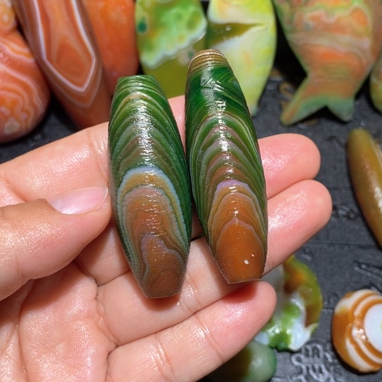 石英质玉珠宝半成品未镶嵌撸*