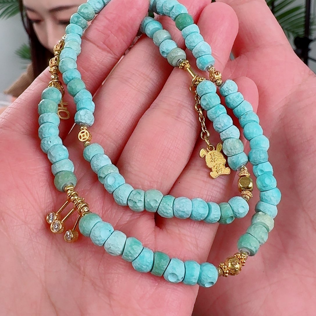 18K金镶嵌绿松石珠宝奇石