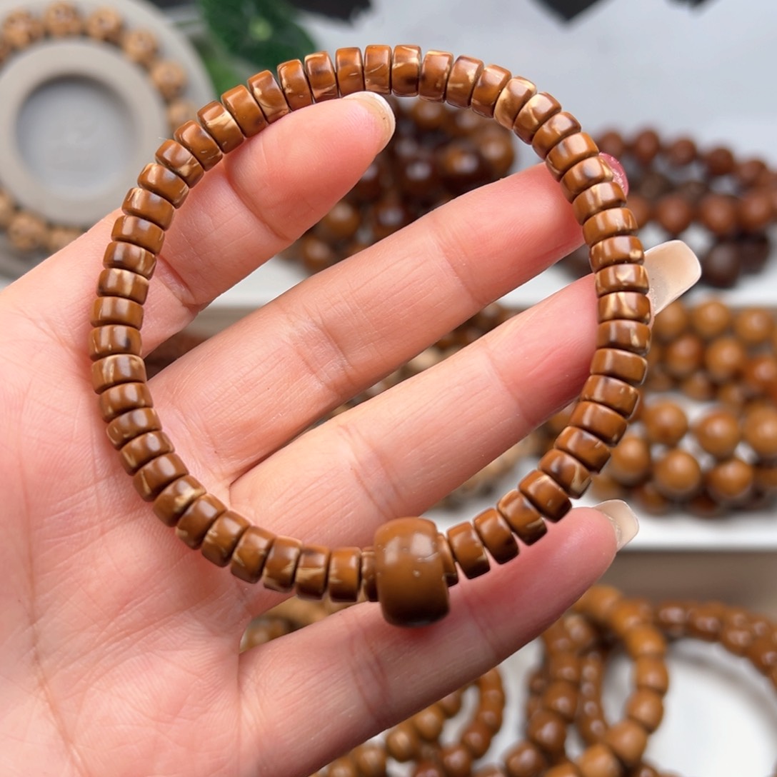 紫金鼠手串7x3.5纯肉实心花皮药片练手款