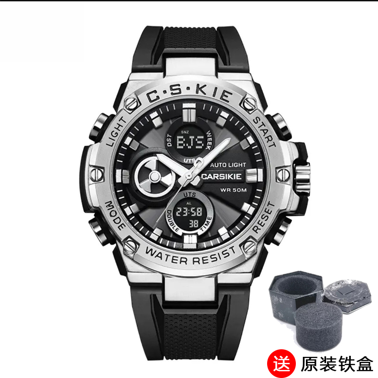新款港版【钢铁之芯】男士手表大表盘夜光夜光双机芯军迷
