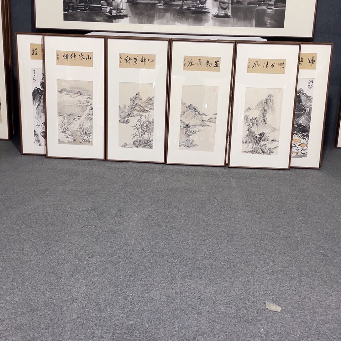 国画手绘画作品带框发货