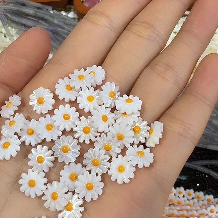 玛瑙/玉髓合金珠宝半成品5颗小雏菊