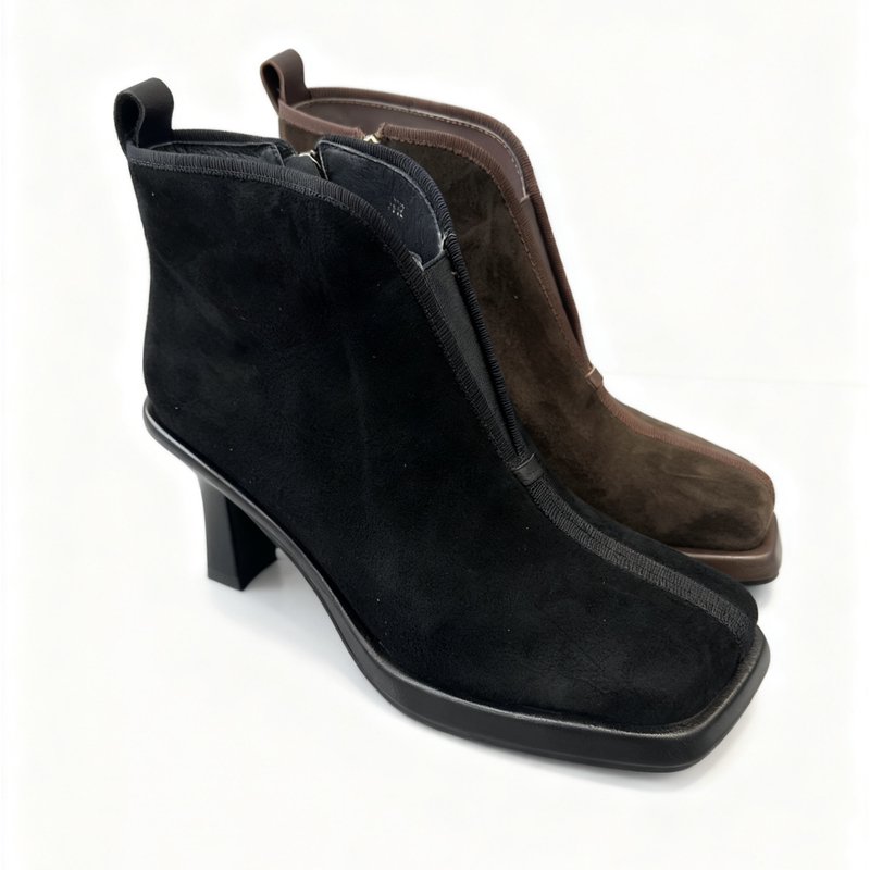 9197-68新款法式细跟短靴2025新款秋季高跟洋气时装靴