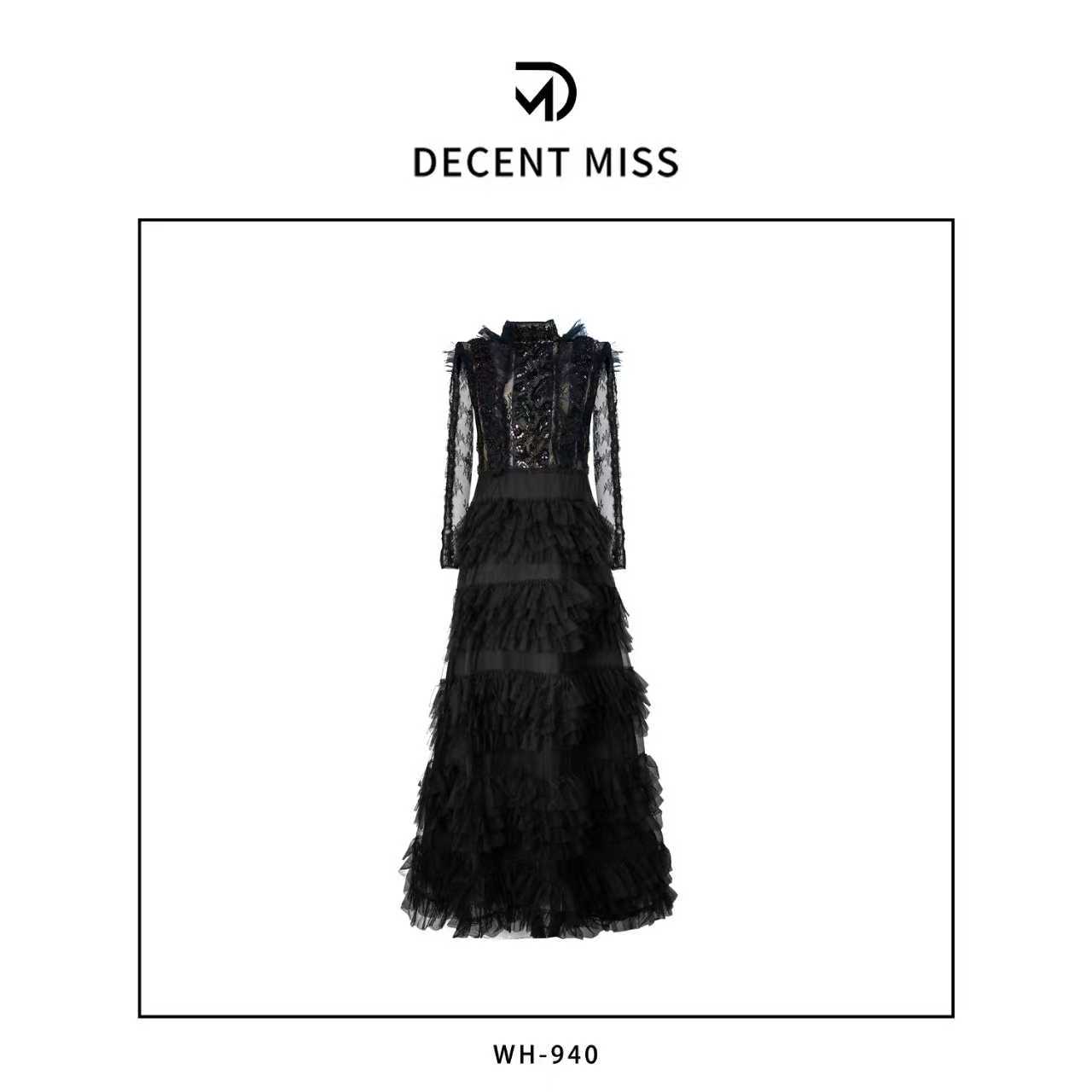 DECENT MISS轻奢法式经典优雅巴黎时尚连衣裙DX-3931