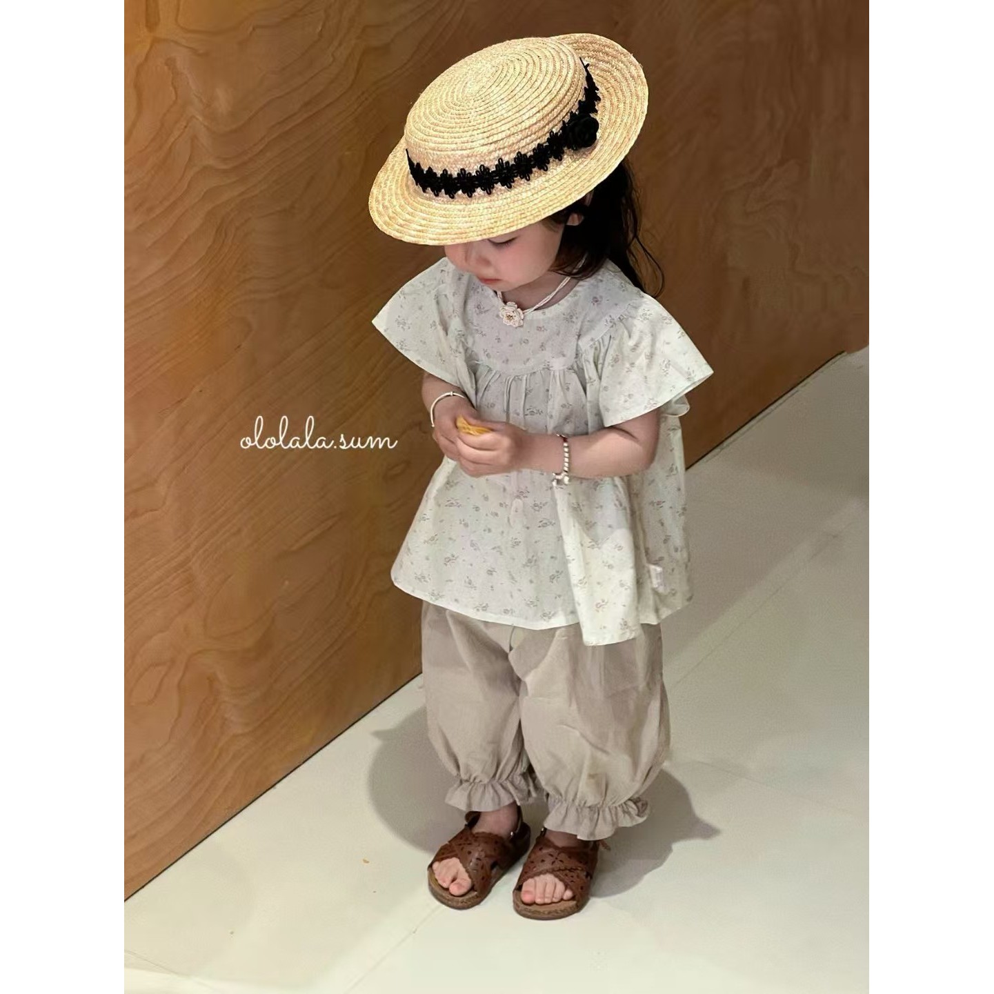 【NO退NO换】欢宝4店-哦乐-2025夏-编码0138-52192-碎花上衣套装