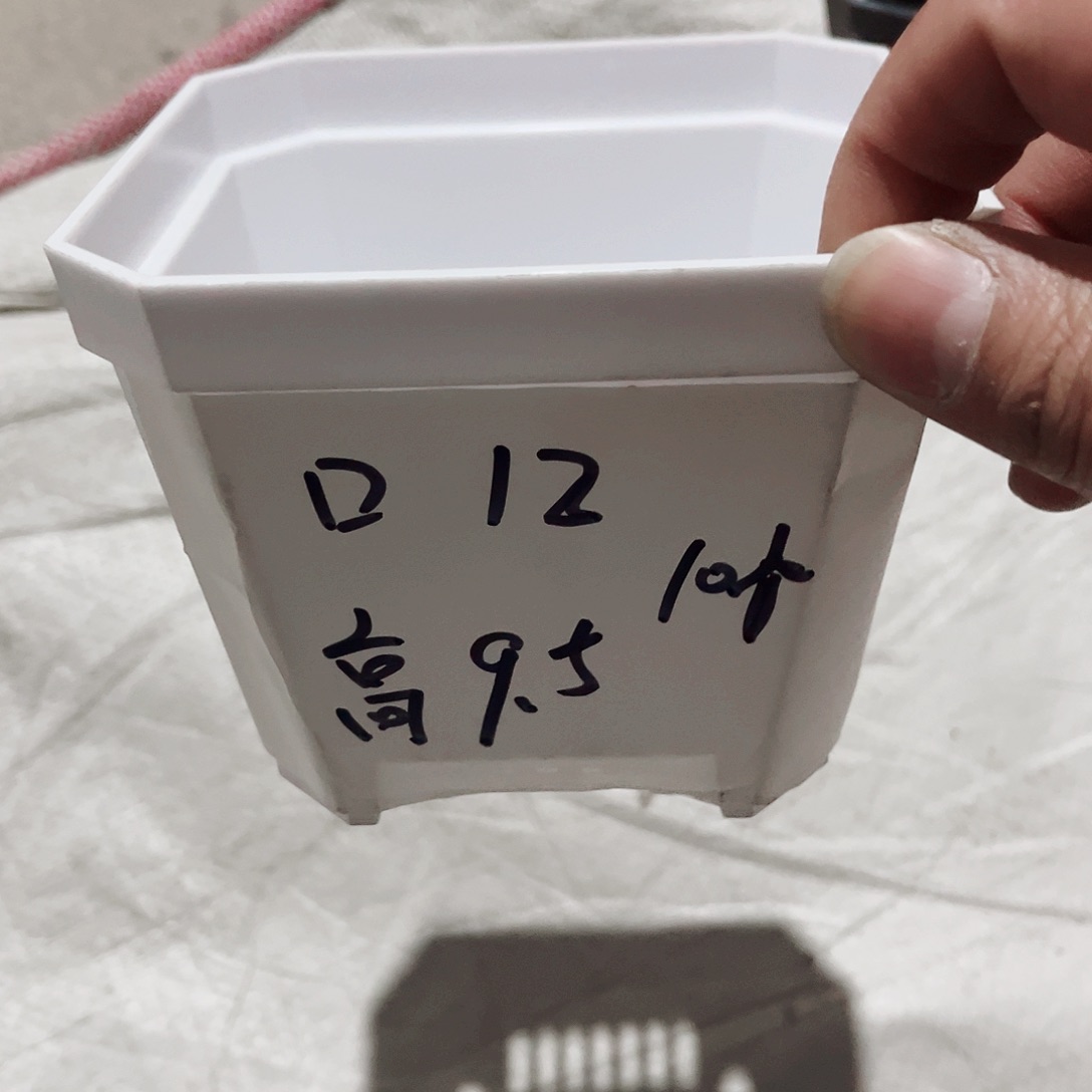 塑料加厚斜角款12方白色盆10个无托