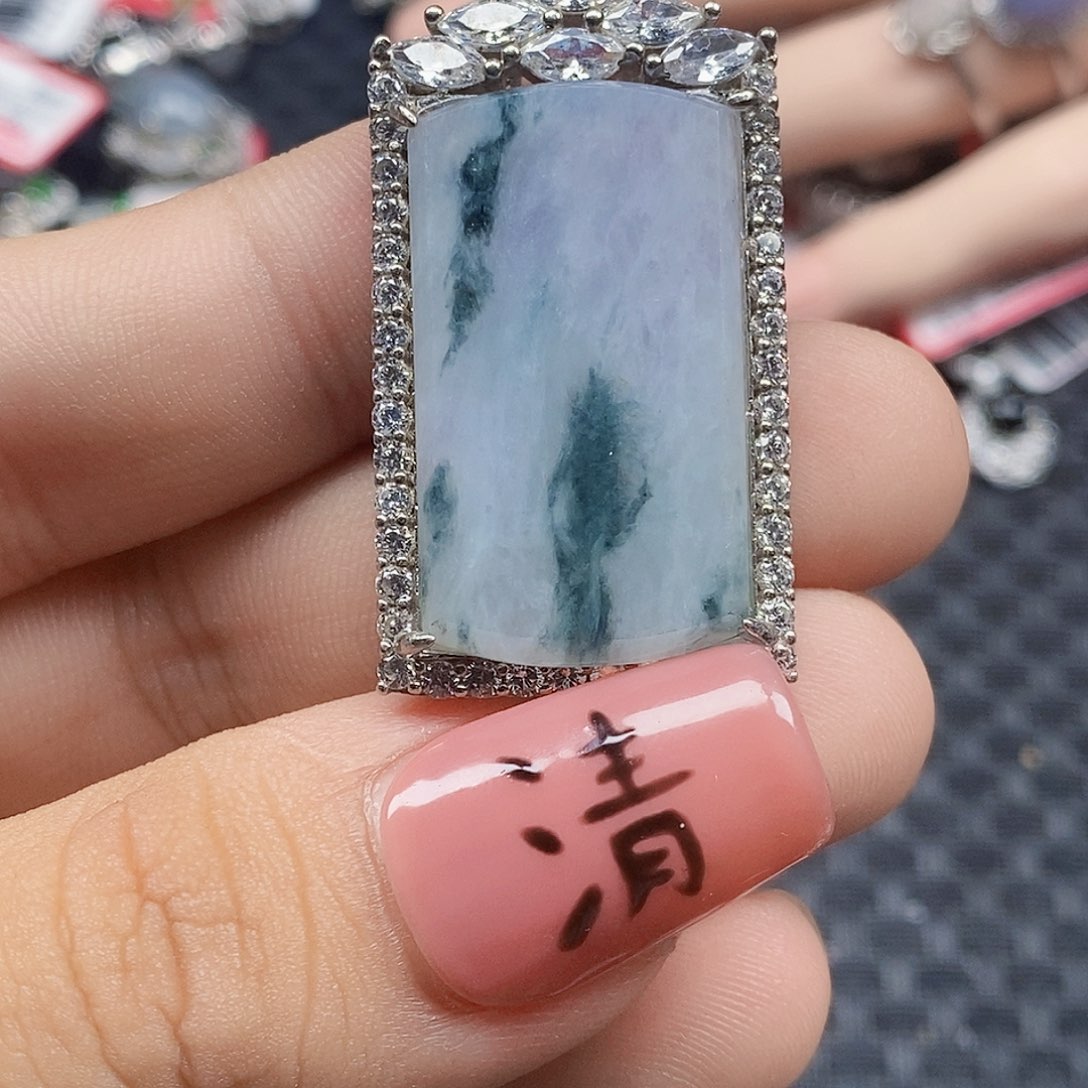 翡翠银S925镶嵌戒指