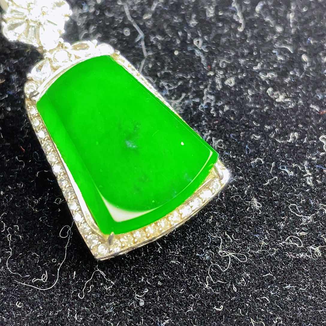 翡翠吊坠(不含链)银S925镶嵌