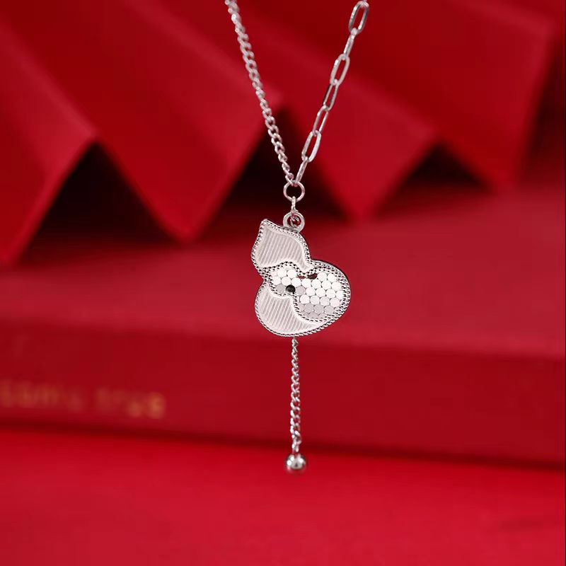 坠链均足银 纯银999.9 碎冰冰CNC工艺精品银饰项链5G系列葫芦套链