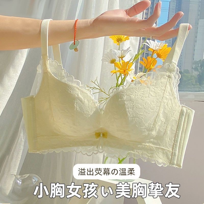 大胸显小收副乳秋季薄款聚拢文胸上托法式