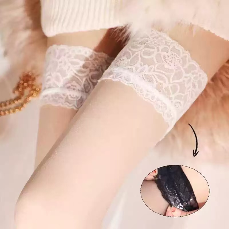 【爵色天使】长款大腿蕾丝边丝袜白色丝袜