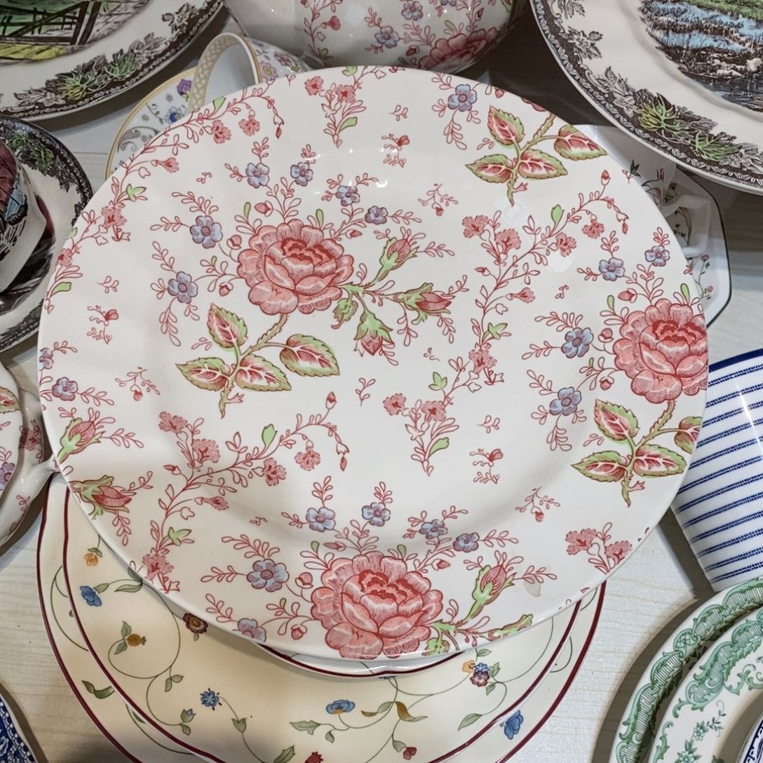 R***蓉瓷微瑕玫瑰10寸平盘