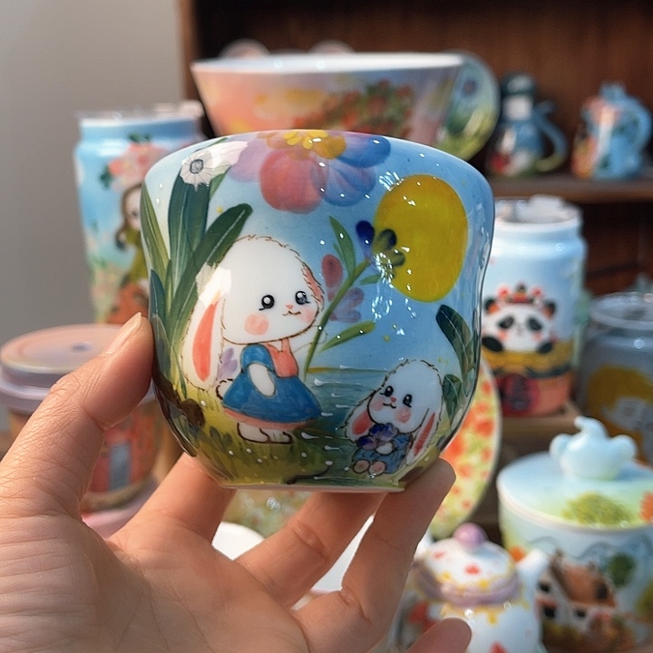 陶景德镇釉下手绘陶瓷 