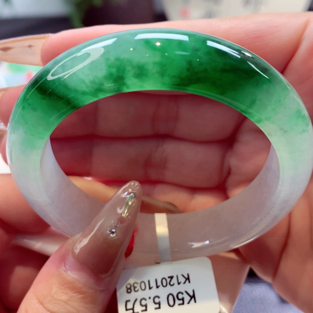 未镶嵌手镯翡翠冰辣绿3号11