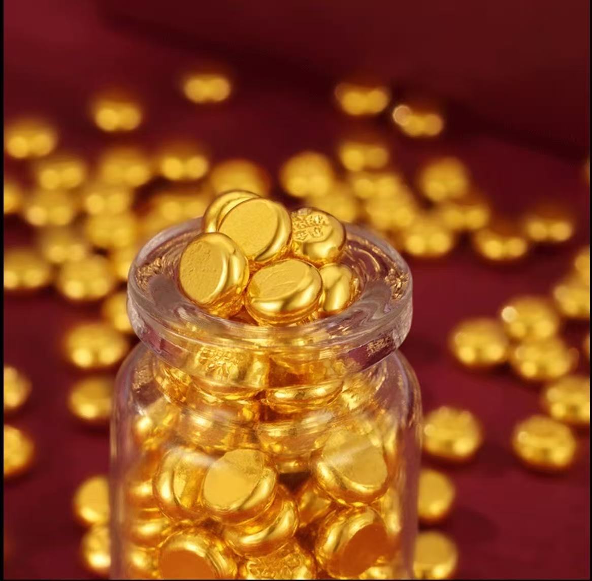 双11【冲刺福利】999足金黄金金珠子1克10颗纯金