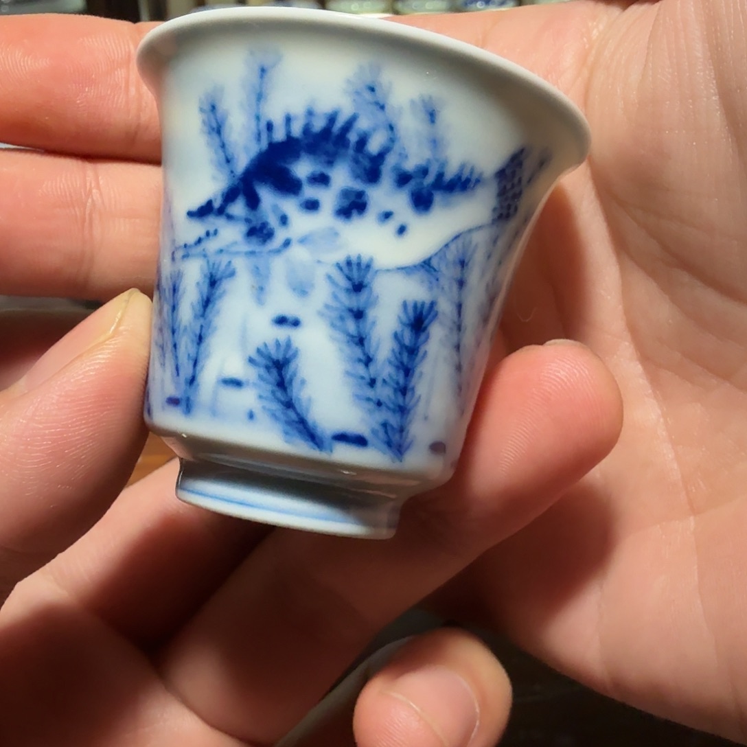 釉下青花柴窑单杯