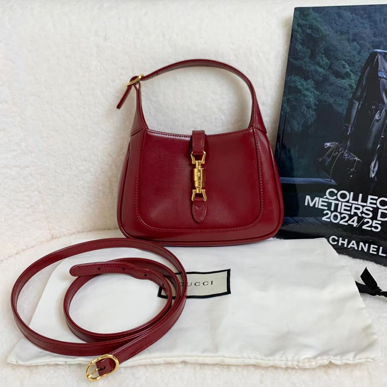 99新 GUCCI/古驰 壹臻楠楠/红金jackie1961 mini包 38112758