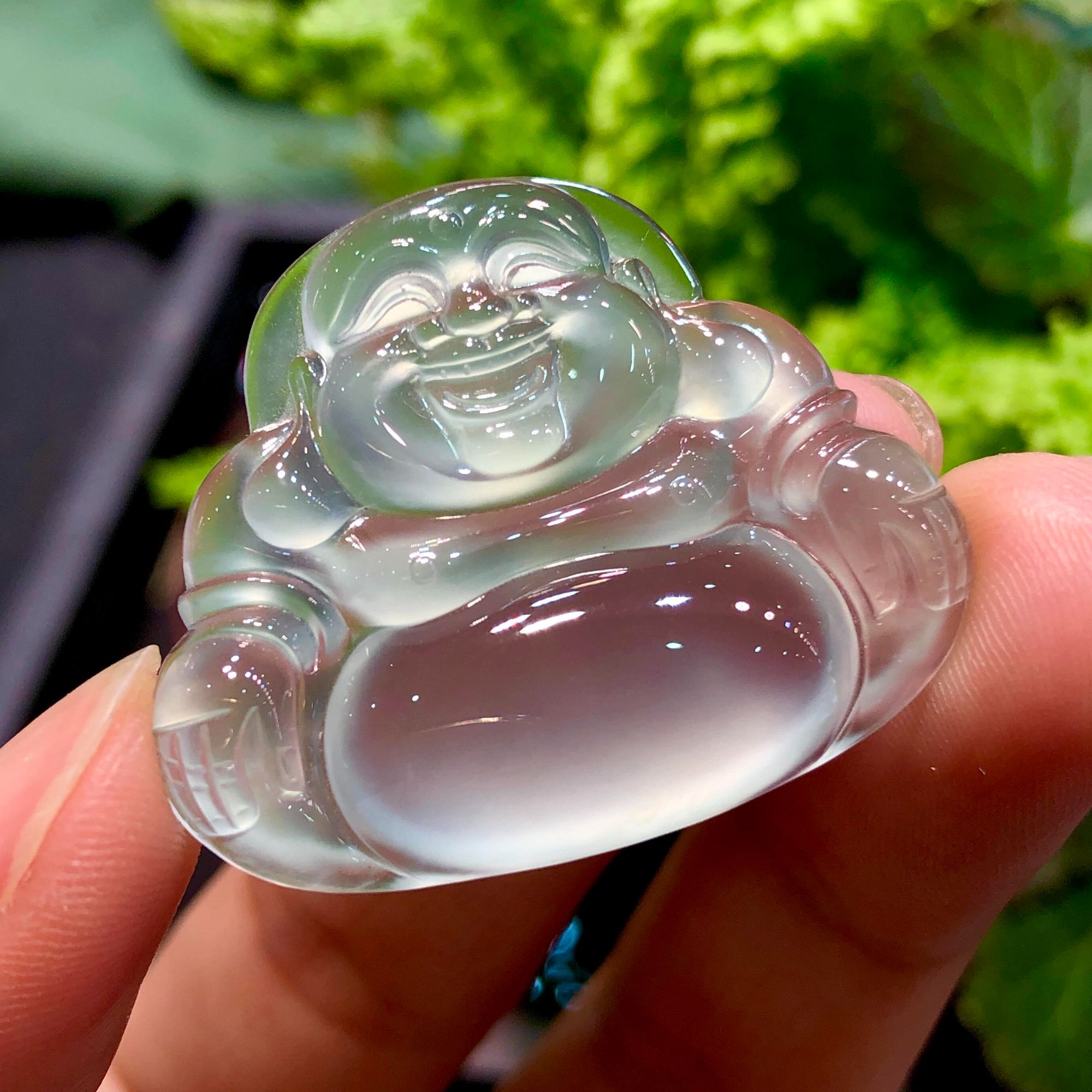 高端冰飘花佛公吊坠