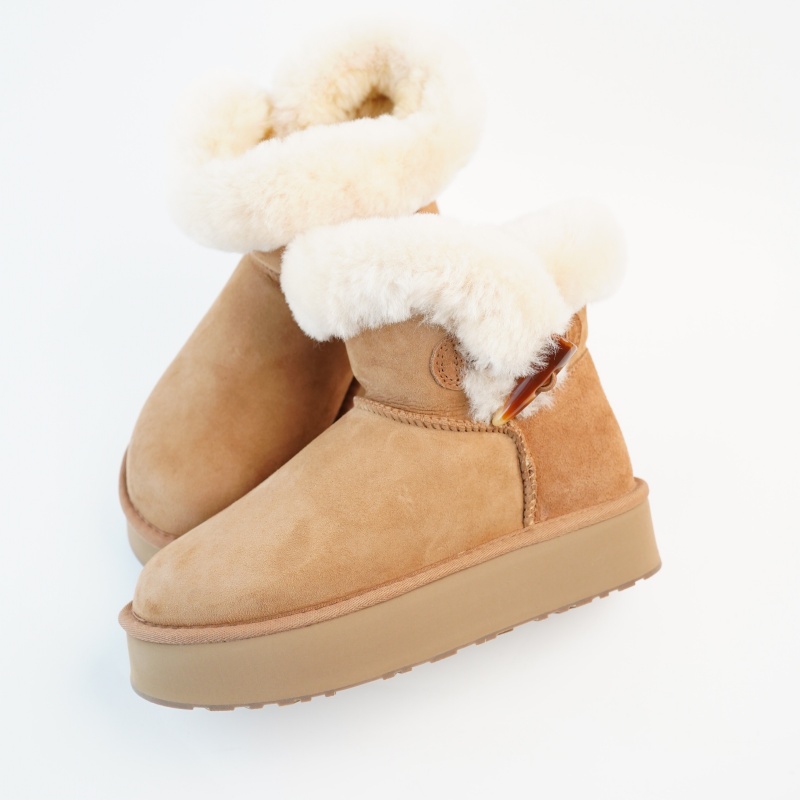 牛角扣厚底4cm桑坡雪地靴冬季加厚保暖舒适时尚百搭女款保暖女鞋