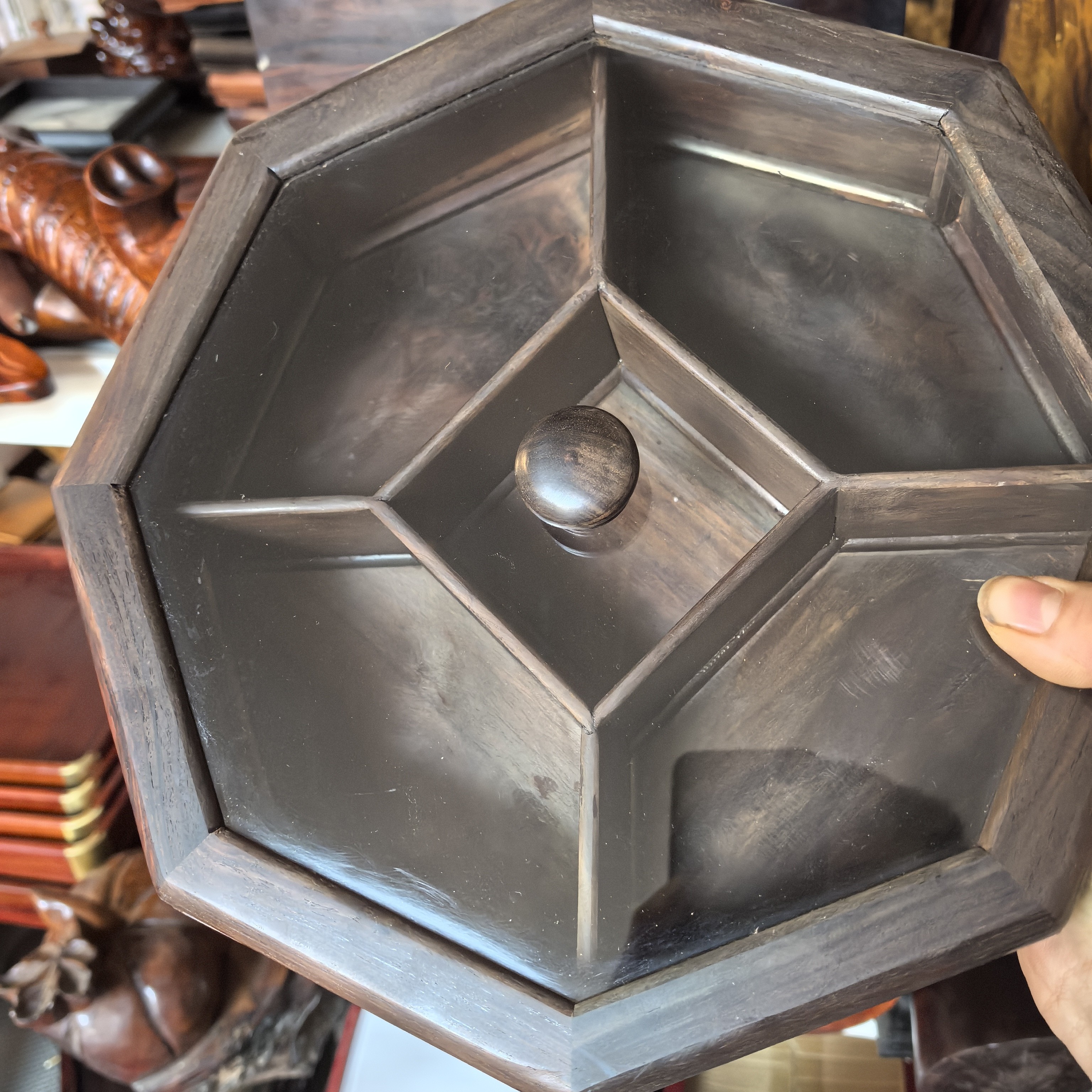 清仓处理大红酸枝全独板新中式水果干果零食盒