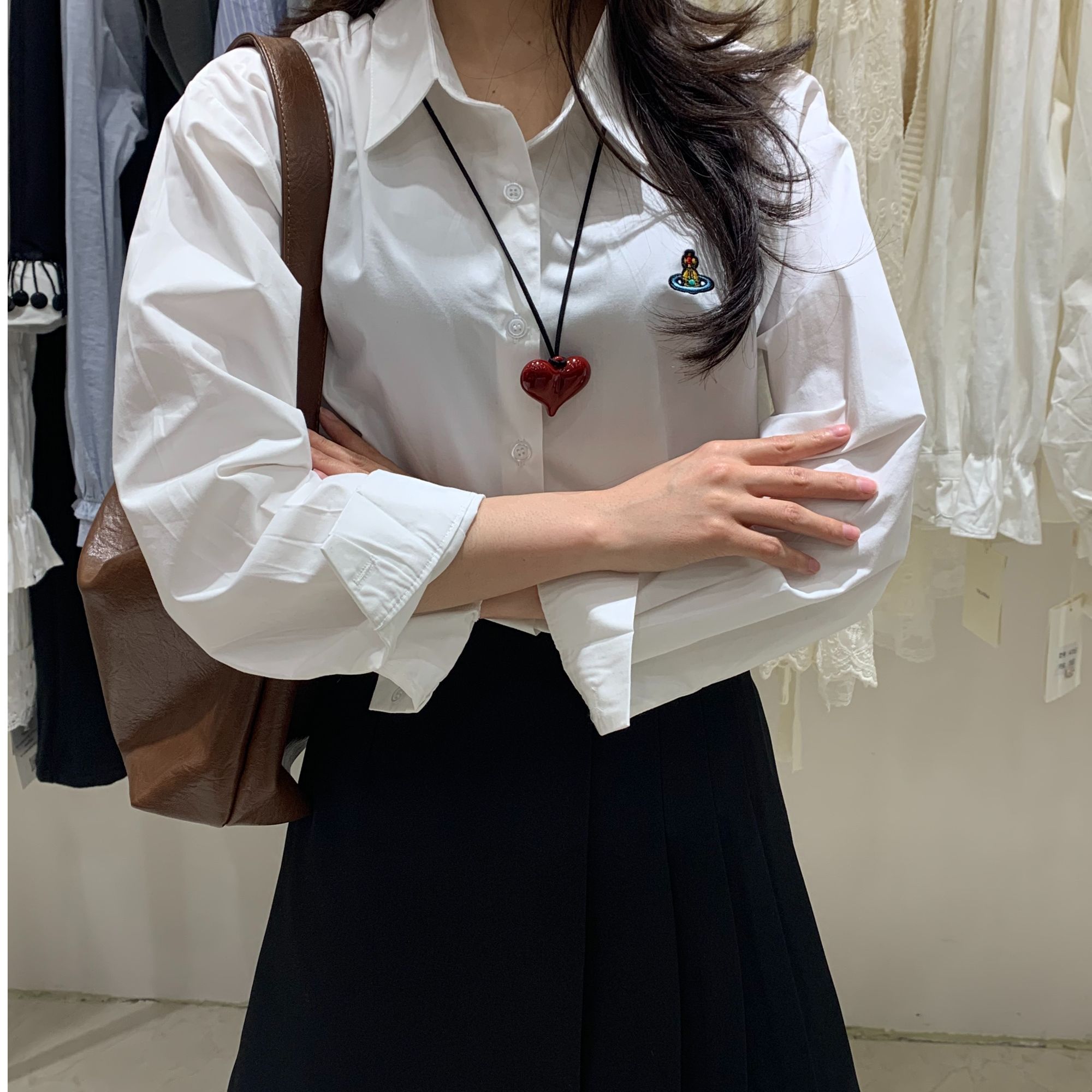 (拾六专属)春季新款2025韩系上衣蕾丝气质长袖白色时尚休闲百搭