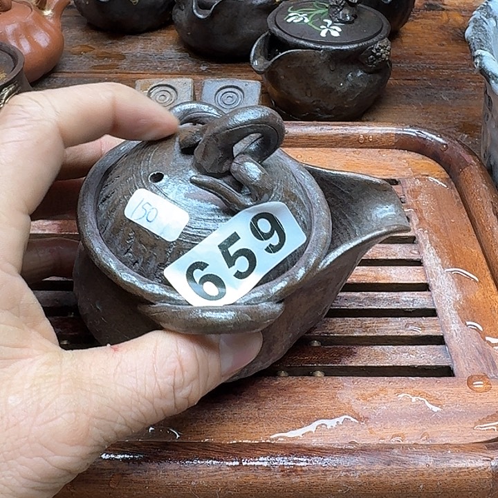 纯手工制作粗陶茶具