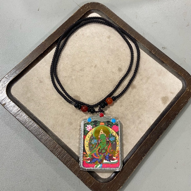 铁合金吊坠 A421藏风唐卡项链手工编织民族风