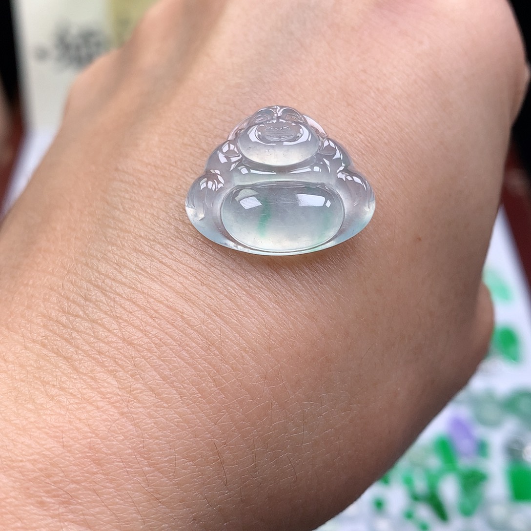 翡翠裸石缅甸天然A货翡翠冰种佛公