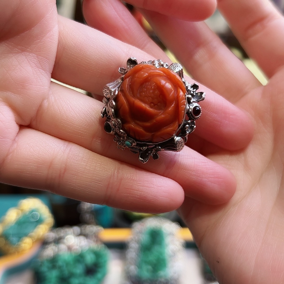 玛瑙/玉髓戒指未镶嵌古风