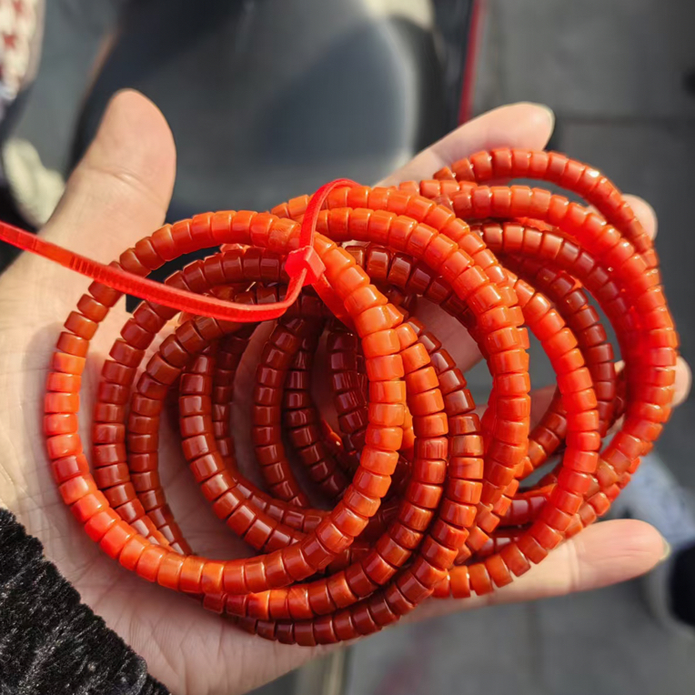 南红玛瑙精工直切卡6mm单圈手链。多样性发其一