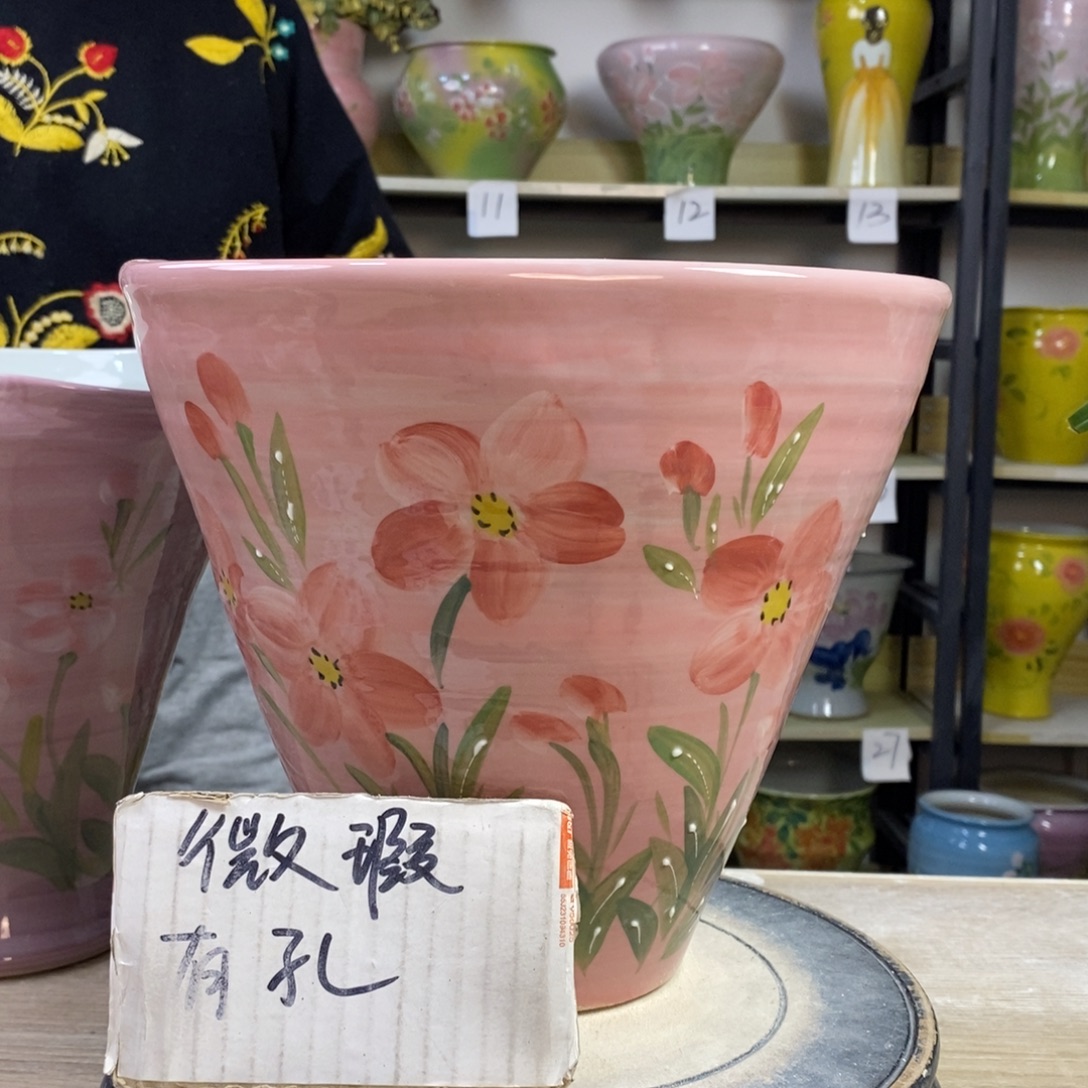 景德镇手工手绘陶瓷花盆