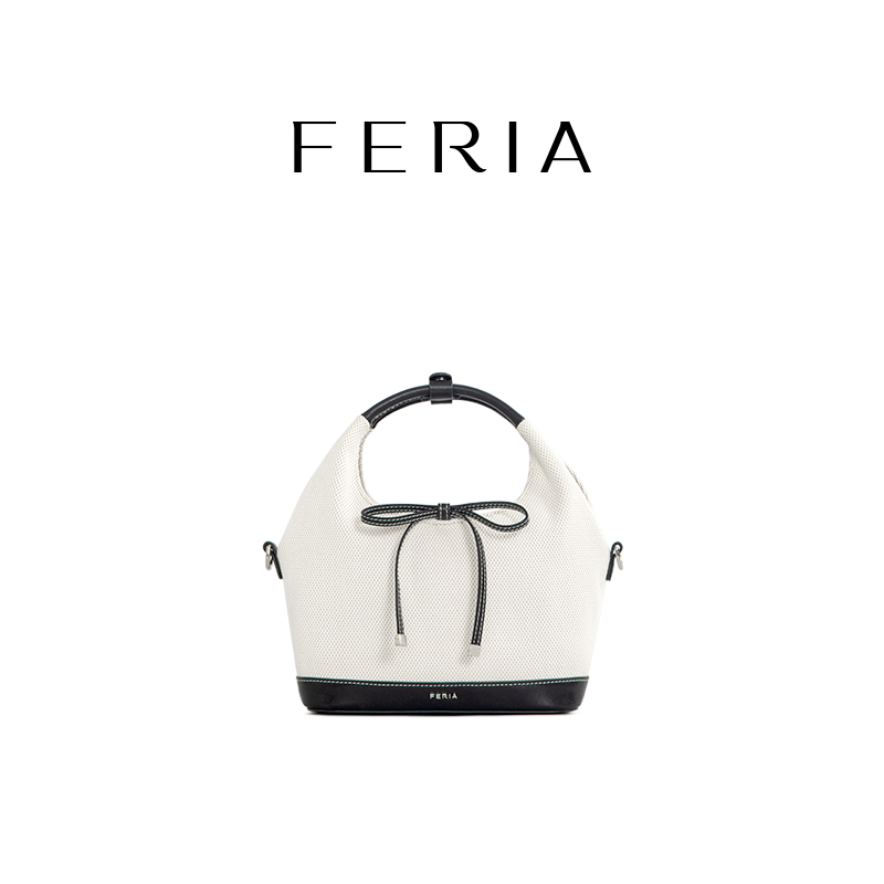 FERIA【奶昔帆布手提包】FE505B234小众品牌拼色百搭包YY