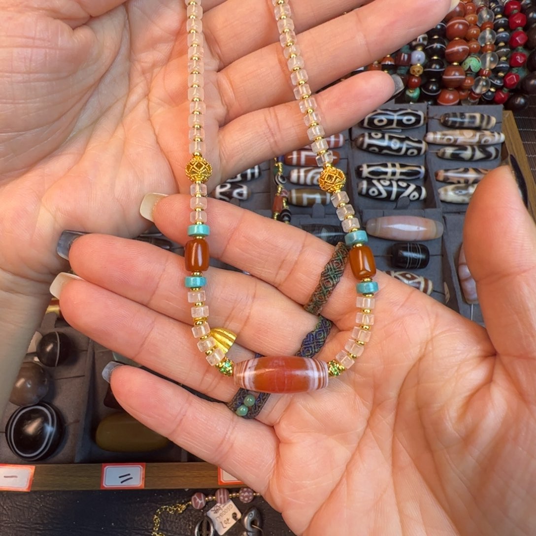 玛瑙/玉髓未镶嵌项链