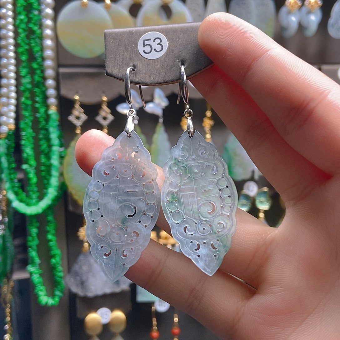 翡翠未镶嵌耳饰翡翠