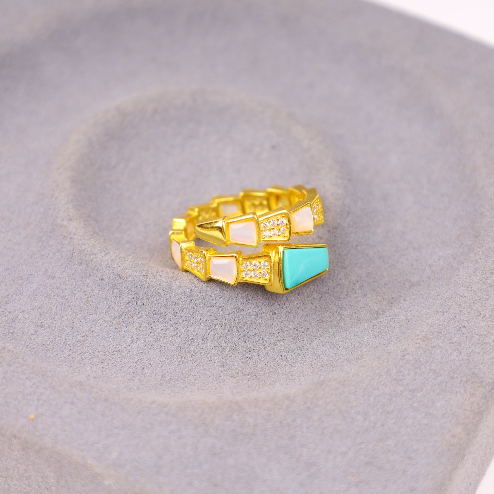 【心如珠宝赐福】绿松蛇戒指 CLX23120804