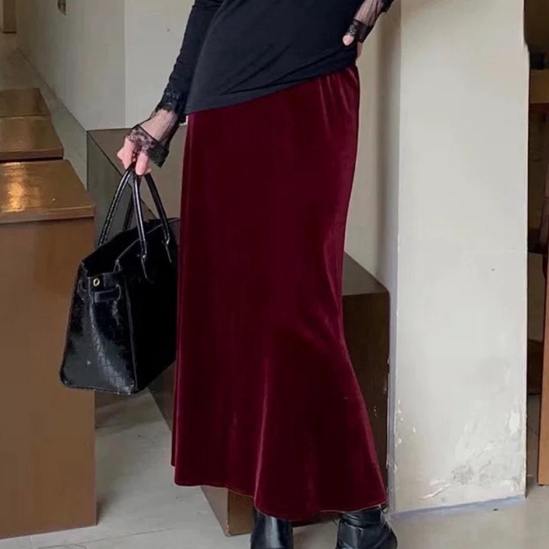 【芳芳主推】（醋酸丝绒半裙）醋酸丝绒A摆显瘦半身裙高级时髦百搭