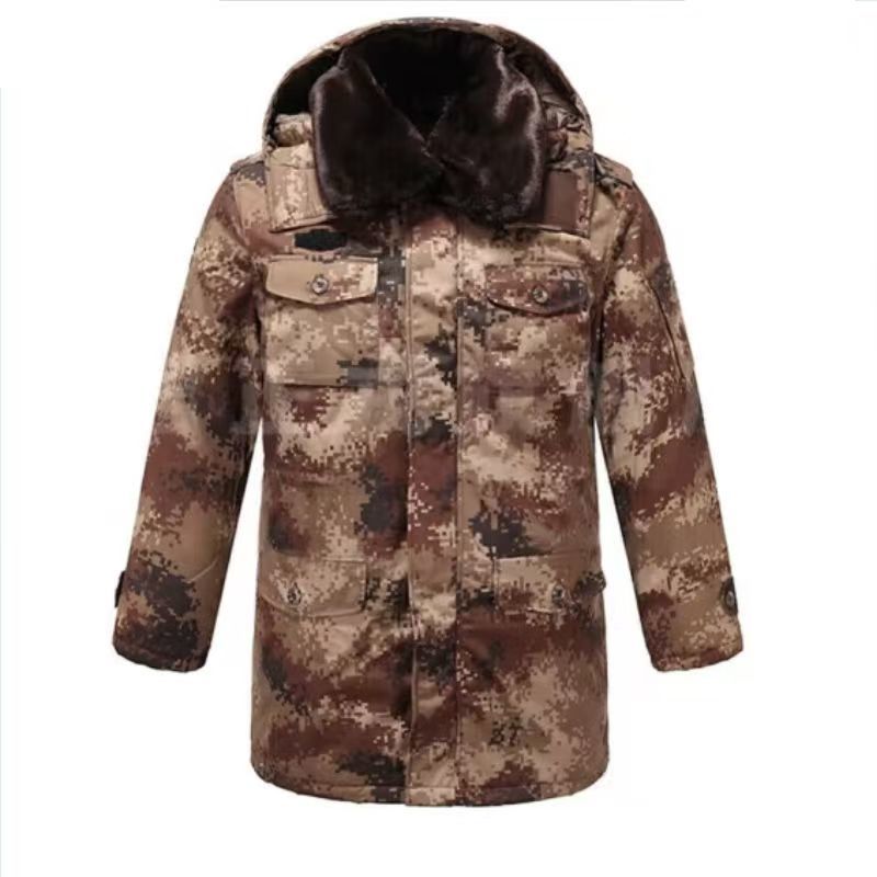 中长款加厚防水迷彩棉服冬季劳保防寒耐磨适合冷库工作