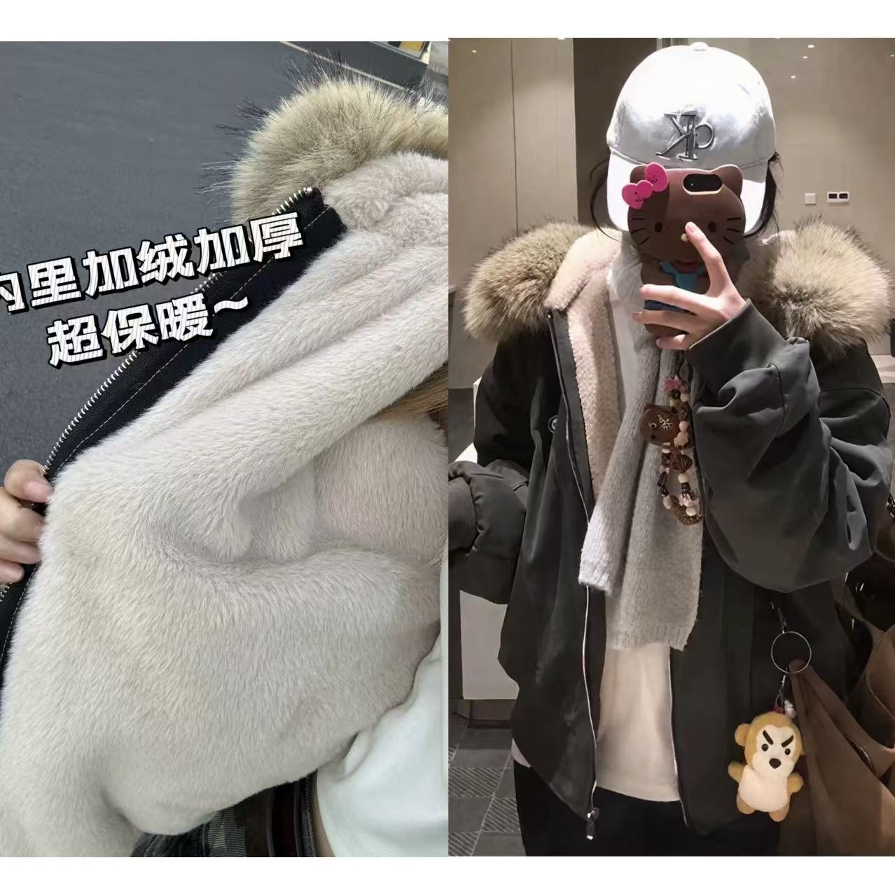 徐秋阳  绒绒抹茶（加绒加厚）  秋冬新款百搭时尚设计感外套13685