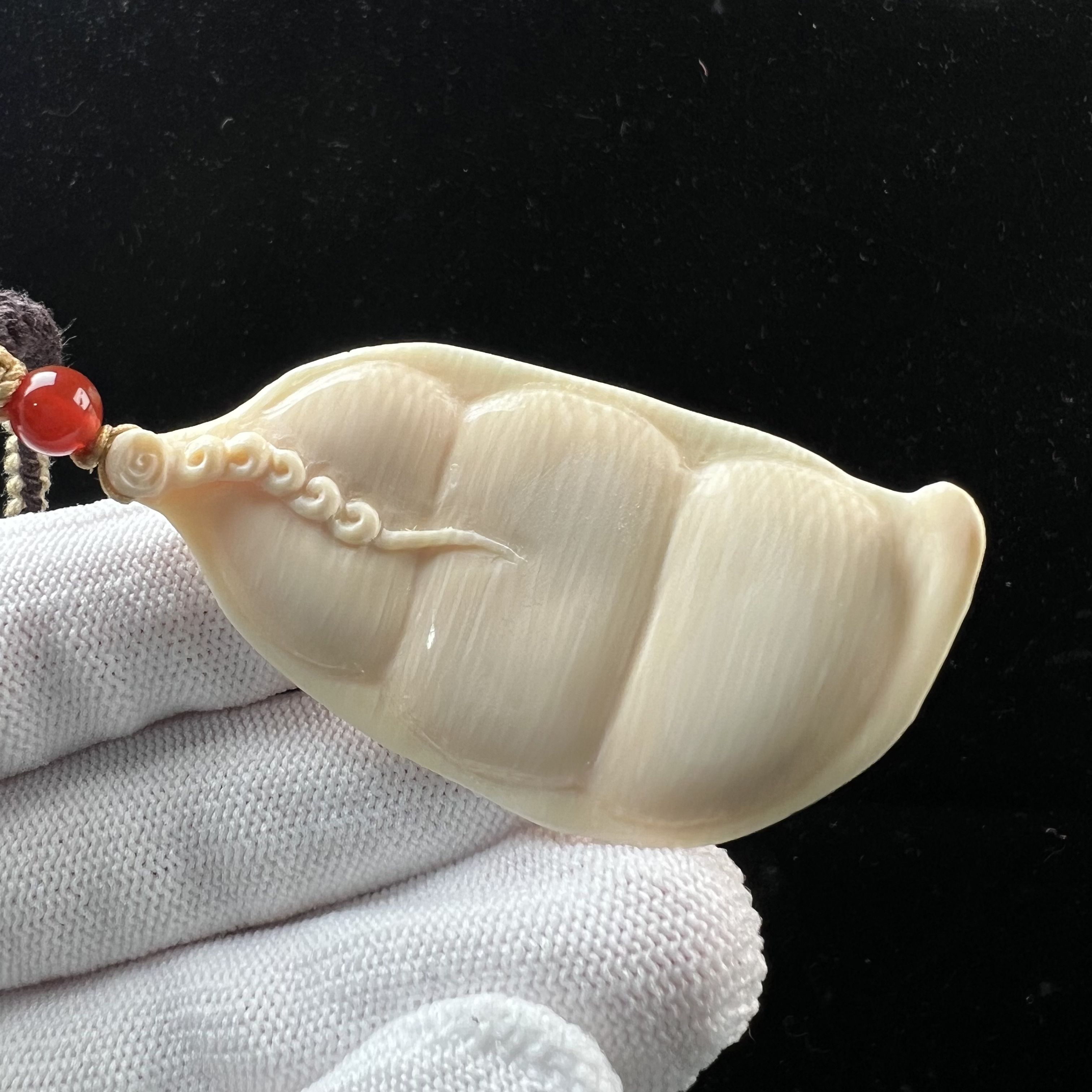 K5676天然猛犸牙 四季发财 31*59mm支持鉴定 假一罚四