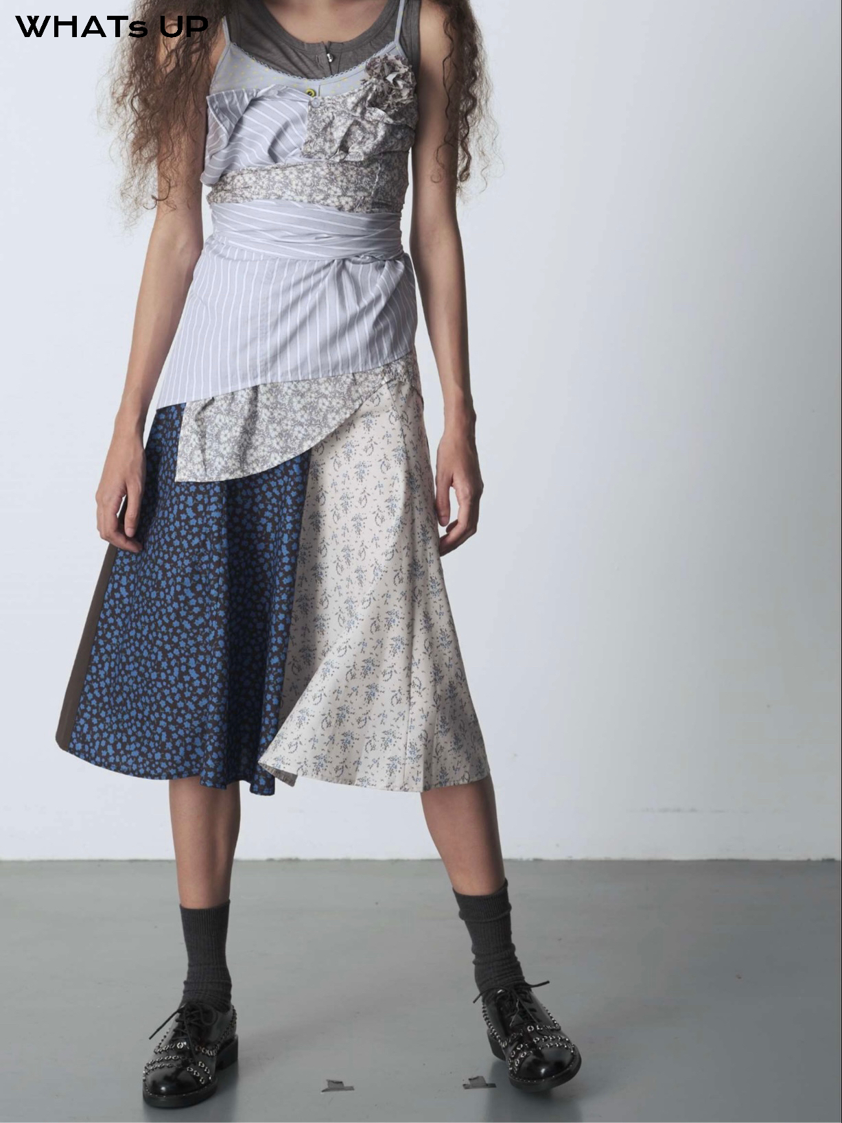 COEMES 25SS 设计师品牌 拼接半裙WHATsUP