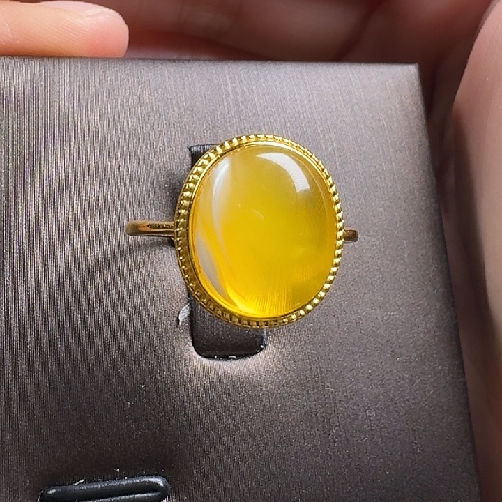 ****寶蜜蜡银S925镶嵌戒指戒指